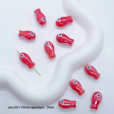 Mărgele ceramice din seria Roșu Foc Accesorii pentru bijuterii cu margele libere