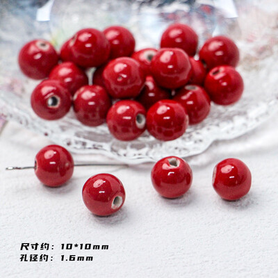 Mărgele ceramice din seria Roșu Foc Accesorii pentru bijuterii cu margele libere