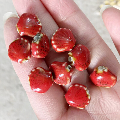 Mărgele ceramice din seria Roșu Foc Accesorii pentru bijuterii cu margele libere