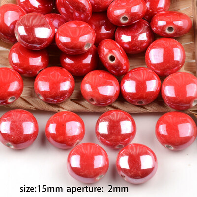 Mărgele ceramice din seria Roșu Foc Accesorii pentru bijuterii cu margele libere