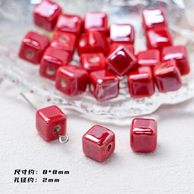 Mărgele ceramice din seria Roșu Foc Accesorii pentru bijuterii cu margele libere