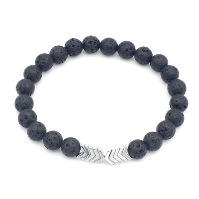 17 cm-es forró ékszer készlet fekete vulkáni kő színes galvanizálás mágneses energia karkötő láva karkötő