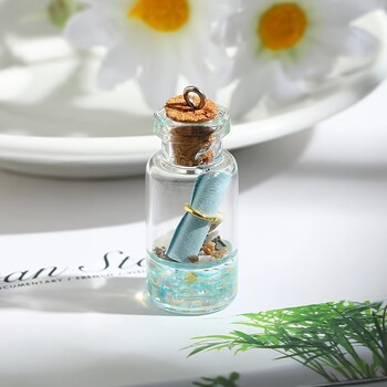 6 τμχ Drift Glass Bottle Charms Κρεμαστά μπιμπερό ευχών για κοσμήματα κατασκευής DIY χειροποίητα κολιέ σκουλαρίκια Αξεσουάρ μπρελόκ