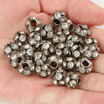 8 mm 10 mm 12 mm korálky s veľkým otvorom z kamienkov, krištáľové rondelové korálky, medené rozperné korálky, prívesky na výrobu šperkov, DIY náramky, doplnky