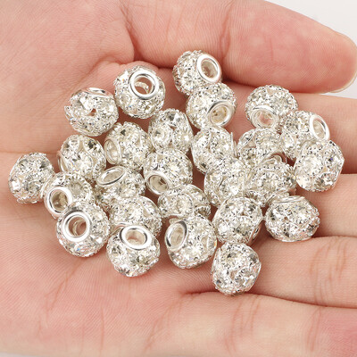 8 mm 10 mm 12 mm korálky s veľkým otvorom z kamienkov, krištáľové rondelové korálky, medené rozperné korálky, prívesky na výrobu šperkov, DIY náramky, doplnky