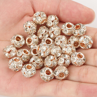 8 mm 10 mm 12 mm korálky s veľkým otvorom z kamienkov, krištáľové rondelové korálky, medené rozperné korálky, prívesky na výrobu šperkov, DIY náramky, doplnky