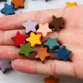 15 mm-es ötágú csillag vegyes színes természetes fa gyöngyök laza távtartó gyöngyök ékszerkészítéshez barkácsolás karkötő nyaklánc kellékek