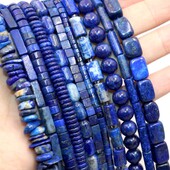 Természetes Lapis Lazuli kerek cső csiszolt laza távtartó kőgyöngyök ékszerkészítéshez barkácsolás kézzel készített karkötők nyaklánc kiegészítők