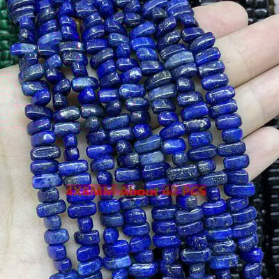 Természetes Lapis Lazuli kerek cső csiszolt laza távtartó kőgyöngyök ékszerkészítéshez barkácsolás kézzel készített karkötők nyaklánc kiegészítők