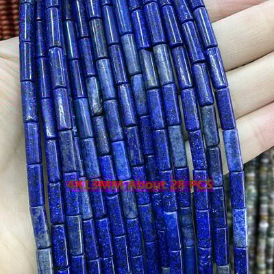 Természetes Lapis Lazuli kerek cső csiszolt laza távtartó kőgyöngyök ékszerkészítéshez barkácsolás kézzel készített karkötők nyaklánc kiegészítők