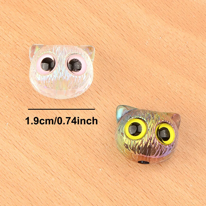 6 ks 1,9 x 1,6 cm Náhodné farebné mixovanie Farebné akrylové korálky Veľké oči Mačacia hlava DIY Ručne vyrobený náramok Šperky Materiál Doplnky