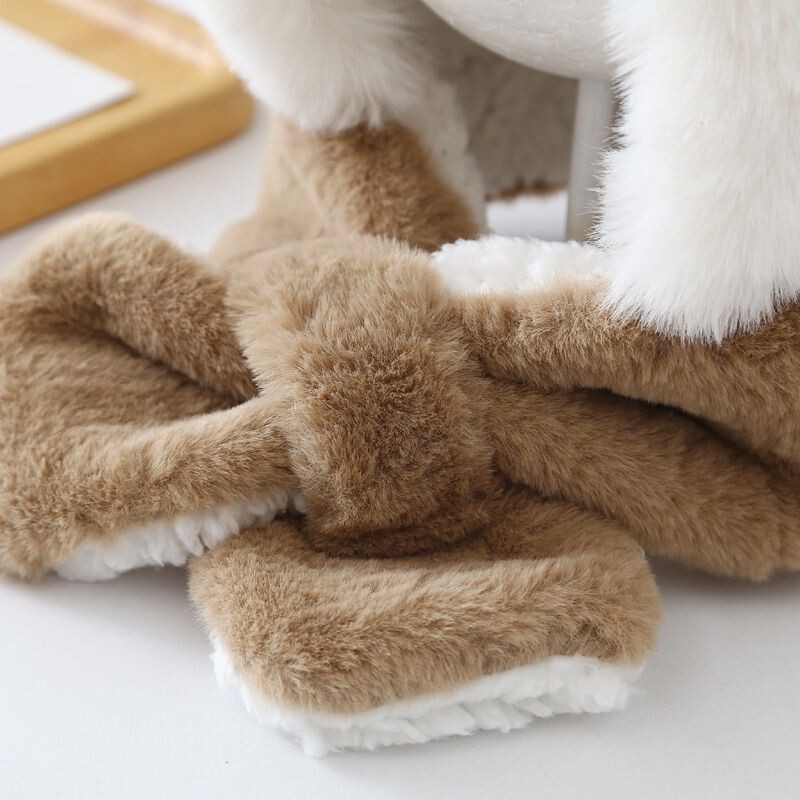 Žieminė vaikiška kepurė, kepurė berniukui, mergaitei, animacinis filmas Elnio ragas, kūdikis, kepuraitė, šalikas Minkštas pliušinis pamušalas, kūdikis, atsparus vėjui, storas kūdikių kepurėlis