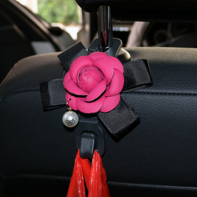 1 ΤΕΜ Camellia Flowers Γάντζοι αυτοκινήτου Πλάτη καθίσματος Κρεμάστρες Organizer Auto Προσκέφαλο Βάση Αποθήκευσης Γάντζοι Κλιπ Αξεσουάρ αυτοκινήτου Styling