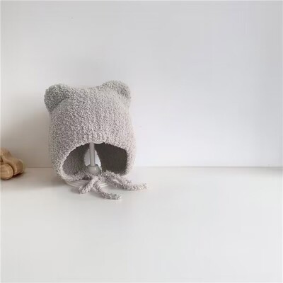 Jesen Zima Dječja pletena kapa Korejska topla dječja kapa s užetom Jednobojna kapa za malu djecu Dječaci Djevojčice Kape s bonom kapa