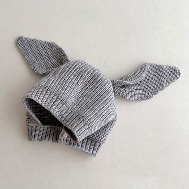 Dječja kapa sa slatkim zecom Jesenska zimska vunena pletena kapa za malu djecu dječaka djevojčicu Jednobojne crtiće Topla kapa za zaštitu ušiju