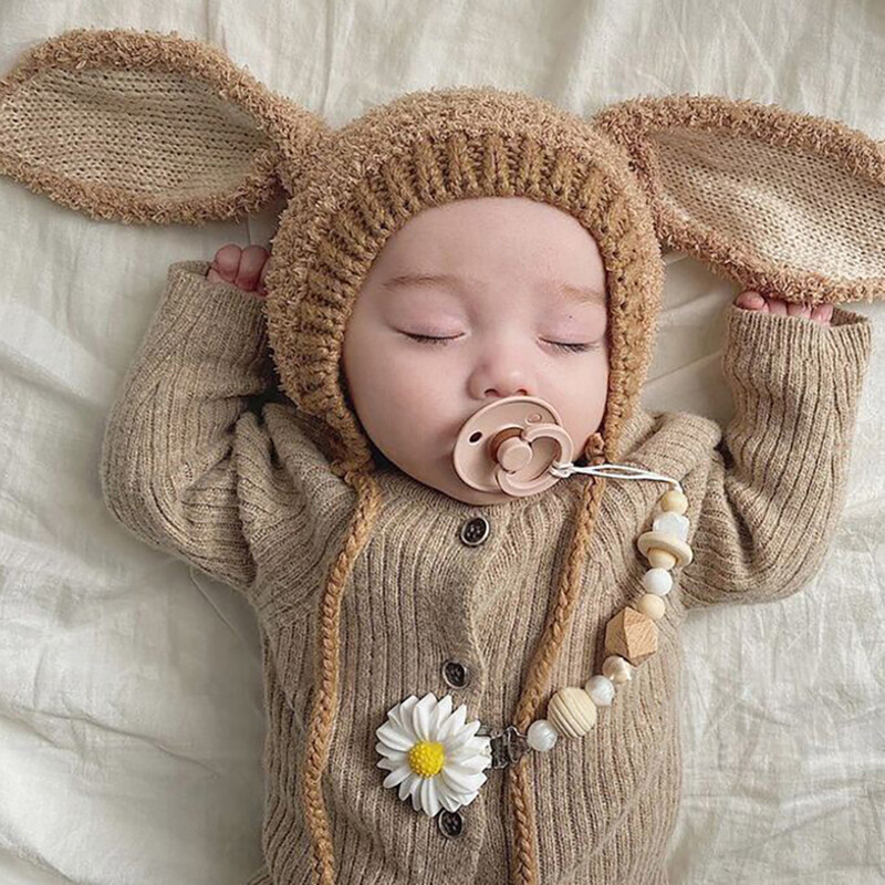 Zimska plišana kapa sa zekom za bebe Slatka topla dječja kapica korejska dojenčad Djevojčice Dječaci Pletene kape za zaštitu ušiju Šešir za malu djecu