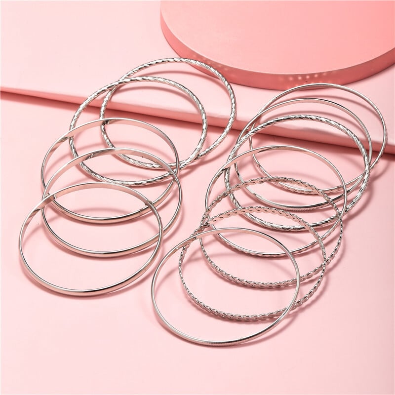 12 ks Punk Curb Cuban Chain Bracelets Set pre ženy Miami Boho Thick Gold Color Charm Bracelets Bangles Fashion Short Short