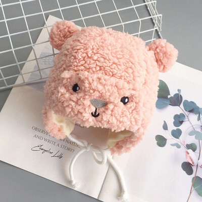 Slatki medo Dječji šešir za zaštitu ušiju Jagnjeće runo Zimsko toplo novorođenče Beanie Cap Kapa za vanjsku malu djecu Dječaci Djevojčice Toplije kape s naušnicama