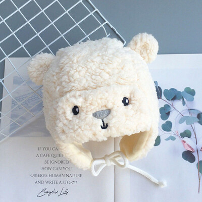 Slatki medo Dječji šešir za zaštitu ušiju Jagnjeće runo Zimsko toplo novorođenče Beanie Cap Kapa za vanjsku malu djecu Dječaci Djevojčice Toplije kape s naušnicama