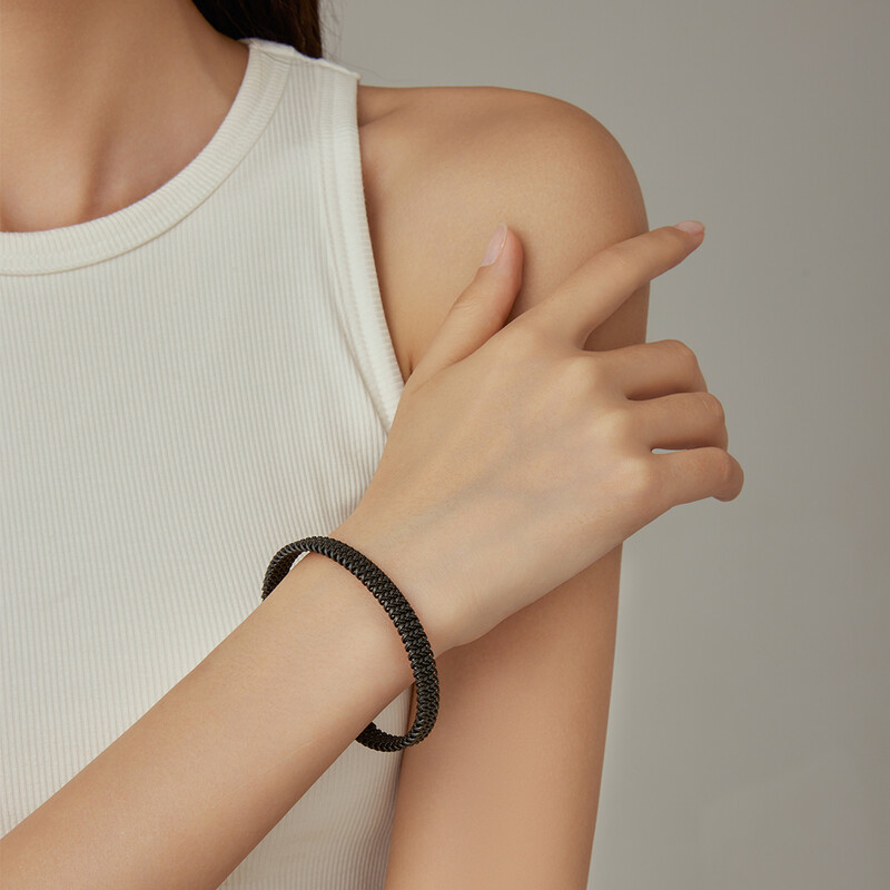 VQYSKO 8MM austas plokščias tinklelis C formos atvira apyrankė senovinė nerūdijančio plieno grandinėlė papuošalai moterims vyrams, dovanos, atsparūs vandeniui