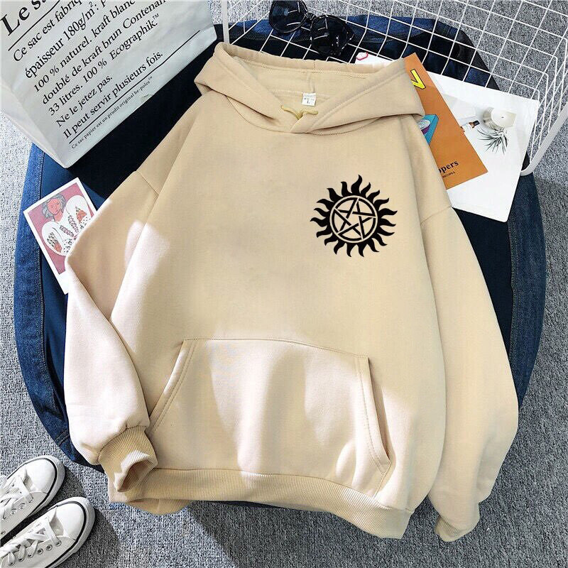Serijos Supernatural Print Hoodies Vyriški madingi sportiniai kostiumai