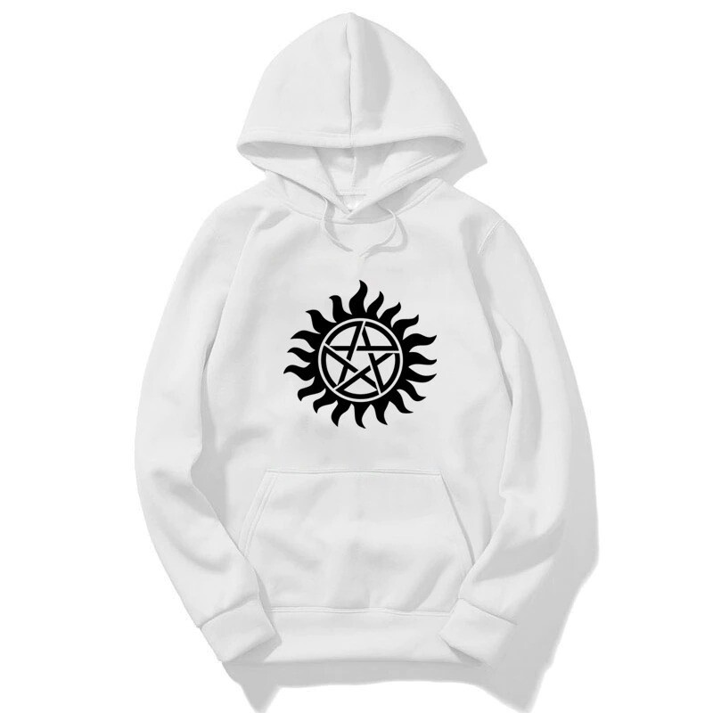 Serijos Supernatural Print Hoodies Vyriški madingi sportiniai kostiumai