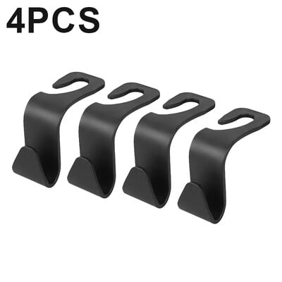 4τμχ Γάντζος Κρεμαστός Αυτοκινήτου Γάντζος Προσκέφαλου πολλαπλών χρήσεων για Auto Πίσω Κάθισμα Organizer Κρεμάστρα Θήκη αποθήκευσης για Τσάντες Τσάντα Ρούχα