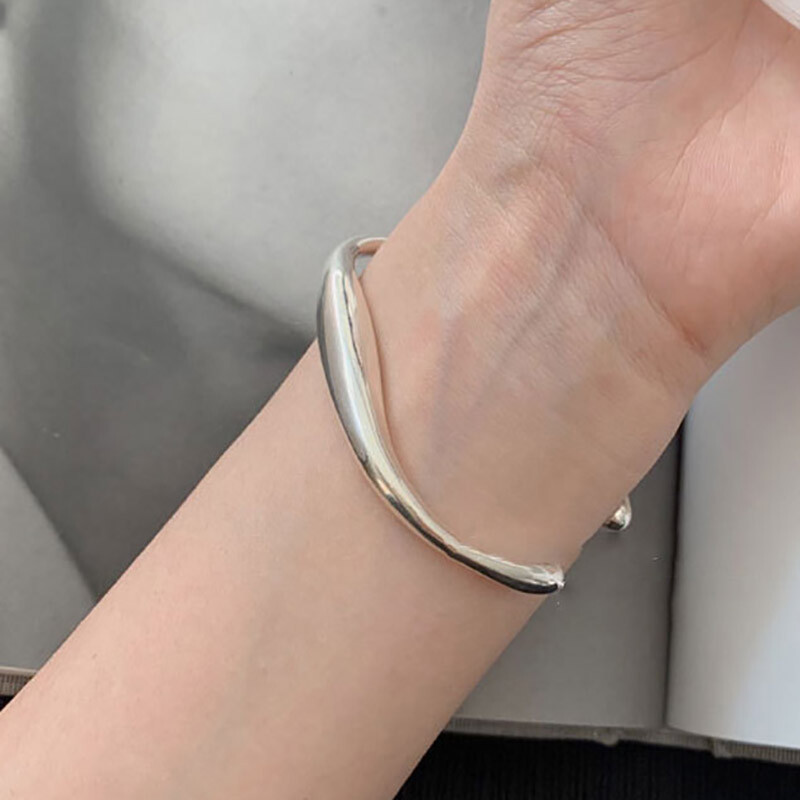 Foxanry Minimalistická pečiatka Pevný náramok Jar Nový Trendy Nepravidelný Geometrický Narodeninový Párty Šperky Darčeky