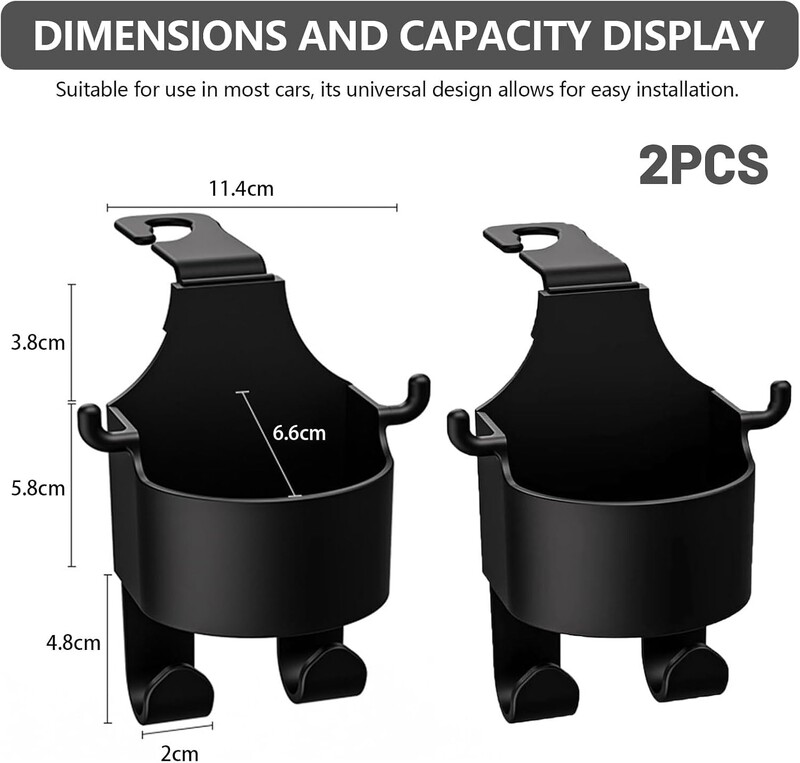 2 DB autós pohártartó kampóval autó hátsó ülés italtartó akasztós univerzális autóbelső kiegészítők vizespalack tároló állvány