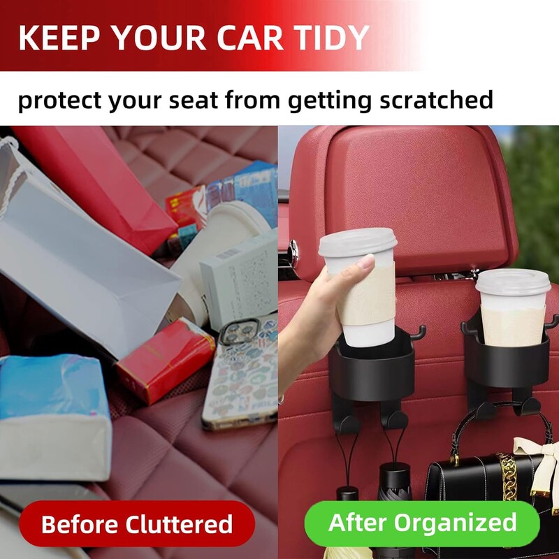 2 DB autós pohártartó kampóval autó hátsó ülés italtartó akasztós univerzális autóbelső kiegészítők vizespalack tároló állvány
