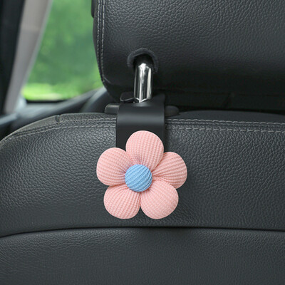 Automobilinės sėdynės galvos atramos kabliukas Miela gėlių puošmena Auto sėdynės kabliukas Kabyklos laikymo laikiklis piniginės palto krepšio interjero priedai