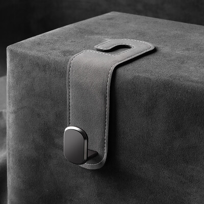Κρυφός γάντζος πίσω καθίσματος αυτοκινήτου Στήριγμα κεφαλιού Δερμάτινο σουέτ Μαλακό κρεμαστό άγκιστρο 20kg Αντοχή στη φθορά Πίσω σειρά αποθήκευσης