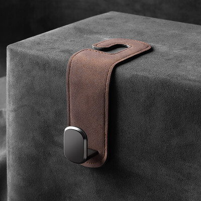 Κρυφός γάντζος πίσω καθίσματος αυτοκινήτου Στήριγμα κεφαλιού Δερμάτινο σουέτ Μαλακό κρεμαστό άγκιστρο 20kg Αντοχή στη φθορά Πίσω σειρά αποθήκευσης