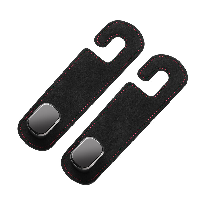 Κρυφός γάντζος πίσω καθίσματος αυτοκινήτου Στήριγμα κεφαλιού Δερμάτινο σουέτ Μαλακό κρεμαστό άγκιστρο 20kg Αντοχή στη φθορά Πίσω σειρά αποθήκευσης