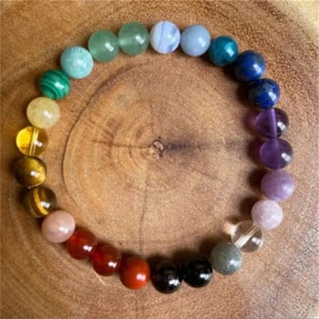 Βραχιόλια Γυναικεία Healing Tiger Eyes Amethyst Gemstone 7 Chakra Beads Bangles Yoga Stone Δώρο για ζευγάρια Κοσμήματα Y2K Lady