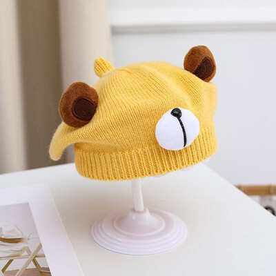 Korejski dječji šešir s beretkama Slatki medvjed Dječji dječaci Djevojčice Pletene kape Beretke Zimski crtić Topla kapa za malu djecu Kape Šešir 아기모자