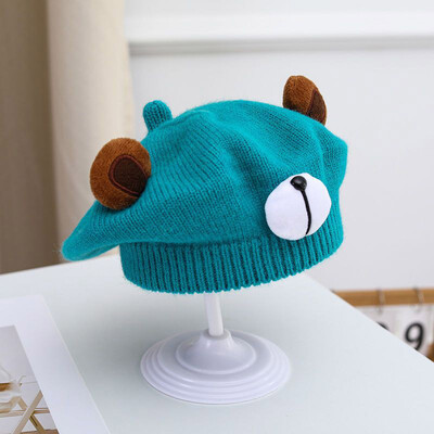 Korejski dječji šešir s beretkama Slatki medvjed Dječji dječaci Djevojčice Pletene kape Beretke Zimski crtić Topla kapa za malu djecu Kape Šešir 아기모자