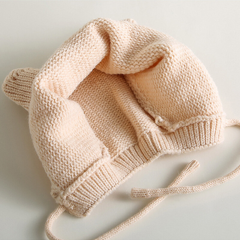 Téli rajzfilm baba kötött sapka egyszínű, meleg fülvédő sapka csecsemőknek, kisgyermekeknek, fiúknak lányoknak sapka Gorro 아기모자