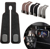 2 σε 1 Γάντζοι πλάτης πίσω καθίσματος αυτοκινήτου Στήριγμα κεφαλιού Γάντζος κρεμάστρα τσάντας Κλιπ Universal διπλοί γάντζοι Θήκη αποθήκευσης Αξεσουάρ εσωτερικού αυτοκινήτου