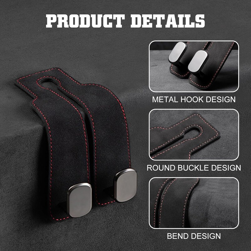 2 σε 1 Γάντζοι πλάτης πίσω καθίσματος αυτοκινήτου Στήριγμα κεφαλιού Γάντζος κρεμάστρα τσάντας Κλιπ Universal διπλοί γάντζοι Θήκη αποθήκευσης Αξεσουάρ εσωτερικού αυτοκινήτου