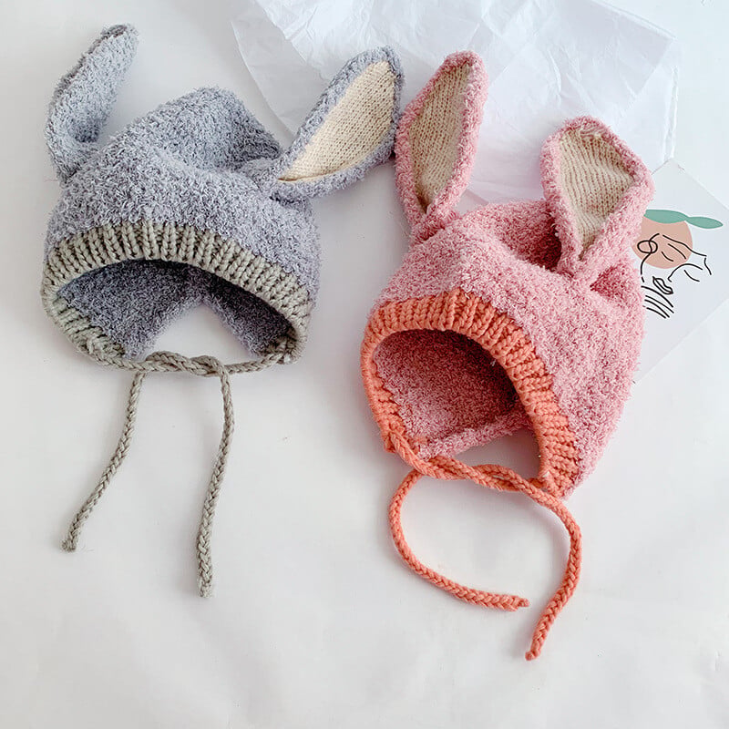 Kreslený králik Detská plyšová čiapka Jednofarebná dlhá čiapka Beanie pre dojčatá Chlapci Dievčatá Zimná teplá batoľatá Ochrana sluchu Čiapky