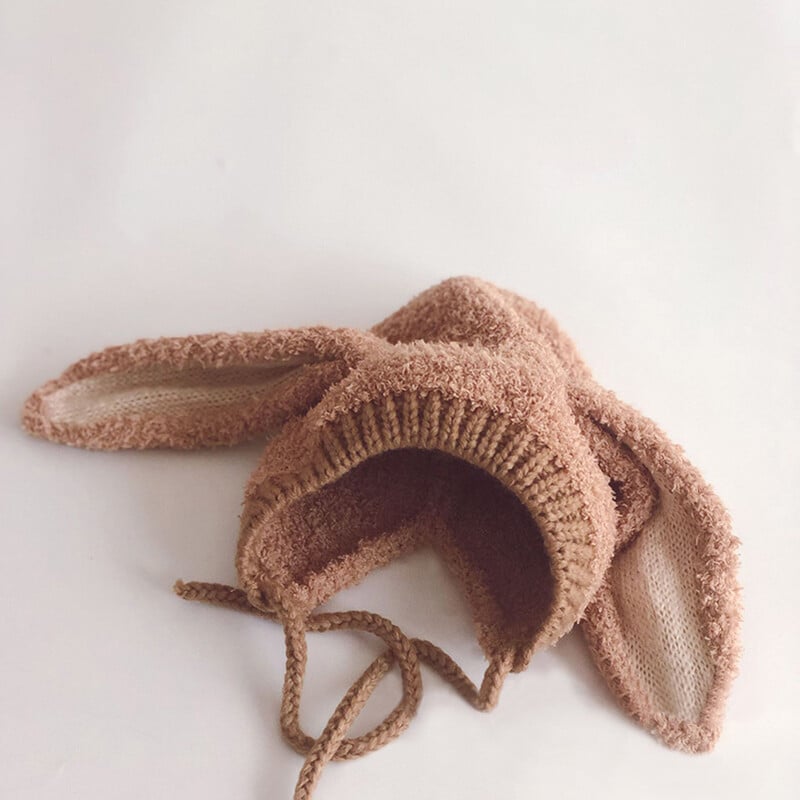 Kreslený králik Detská plyšová čiapka Jednofarebná dlhá čiapka Beanie pre dojčatá Chlapci Dievčatá Zimná teplá batoľatá Ochrana sluchu Čiapky
