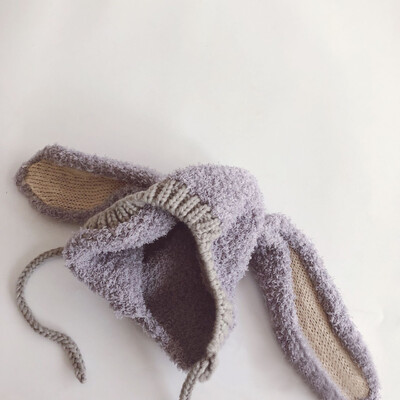 Pălărie drăguță cu ureche lungă de pluș pentru bebeluși, iepuraș de desene animate, iarnă, căciulă caldă tricotată, culoare solidă, pentru copii, băieți, fată, căciuli calde pentru urechi.