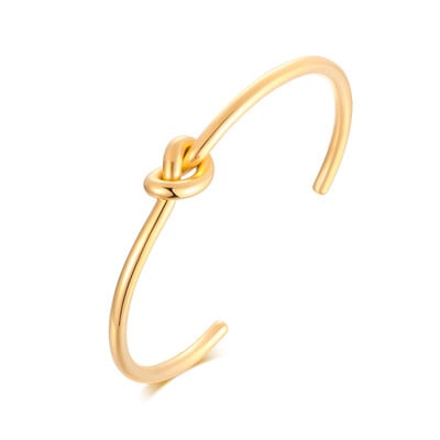Trendy okrúhle kruhové manžetové náramky s otvoreným uzlom pre ženy, elegantné zlaté šperky, náramky na ruku, náramky na ruku