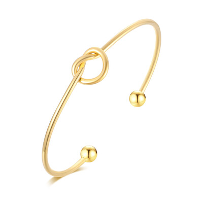 Trendy okrúhle kruhové manžetové náramky s otvoreným uzlom pre ženy, elegantné zlaté šperky, náramky na ruku, náramky na ruku