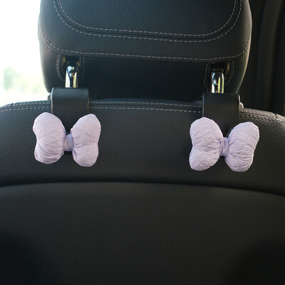 2 ΤΕΜ. Χαριτωμένο καρτούν ροζ φιόγκο Πλάτη καθίσματος αυτοκινήτου Γάντζοι Ατζέντα οχήματος Organizer Κρεμάστρα για τσάντα παντοπωλείου Διακόσμηση αυτοκινήτων τσάντα