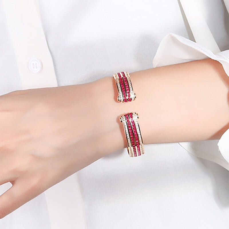 Luxusné svadobné náramky pre ženy, vintage zafírové smaragdové rubínové zlaté manžetové náramky, párty, jemné šperky, narodeninový darček pre ženu