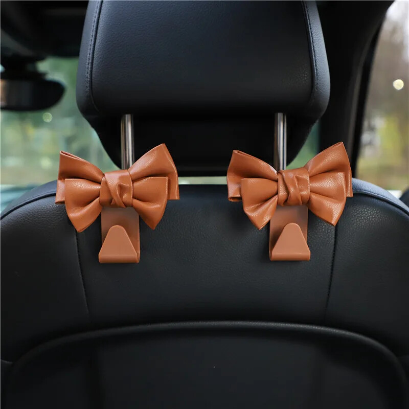 Kuka za naslon autosjedalice Bowknot kuka za pohranu PU kožna modna torba Držač torbice Univerzalni automatski pričvršćivači za dodatke za automobil