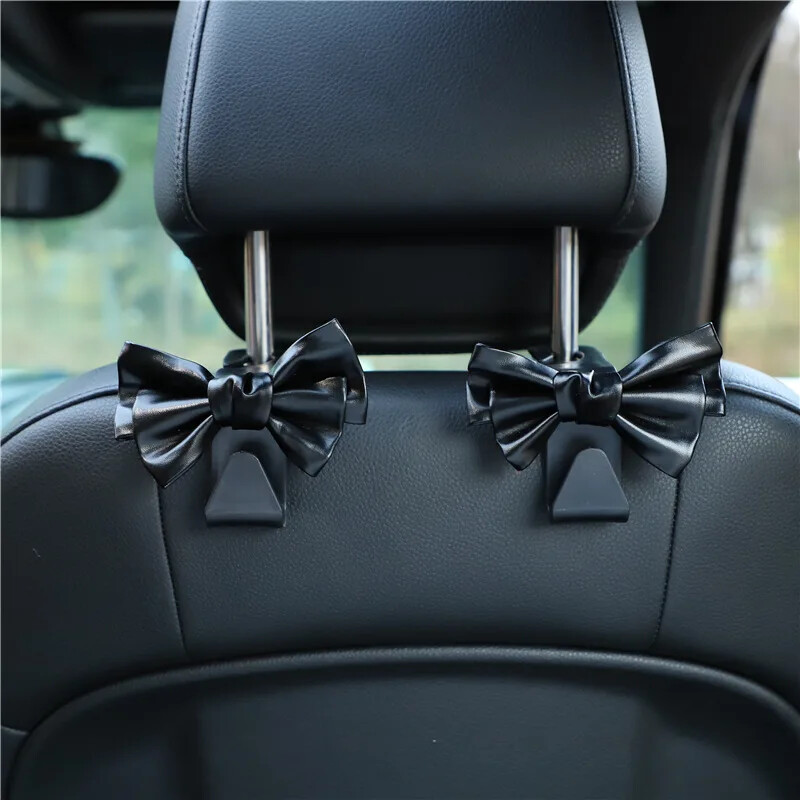 Kuka za naslon autosjedalice Bowknot kuka za pohranu PU kožna modna torba Držač torbice Univerzalni automatski pričvršćivači za dodatke za automobil