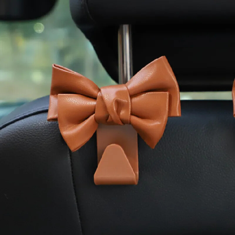 Kuka za naslon autosjedalice Bowknot kuka za pohranu PU kožna modna torba Držač torbice Univerzalni automatski pričvršćivači za dodatke za automobil